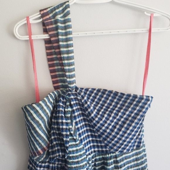 Anthro Maeve Waverly Gingham One Shoulder Dress - Picture 7 of 10